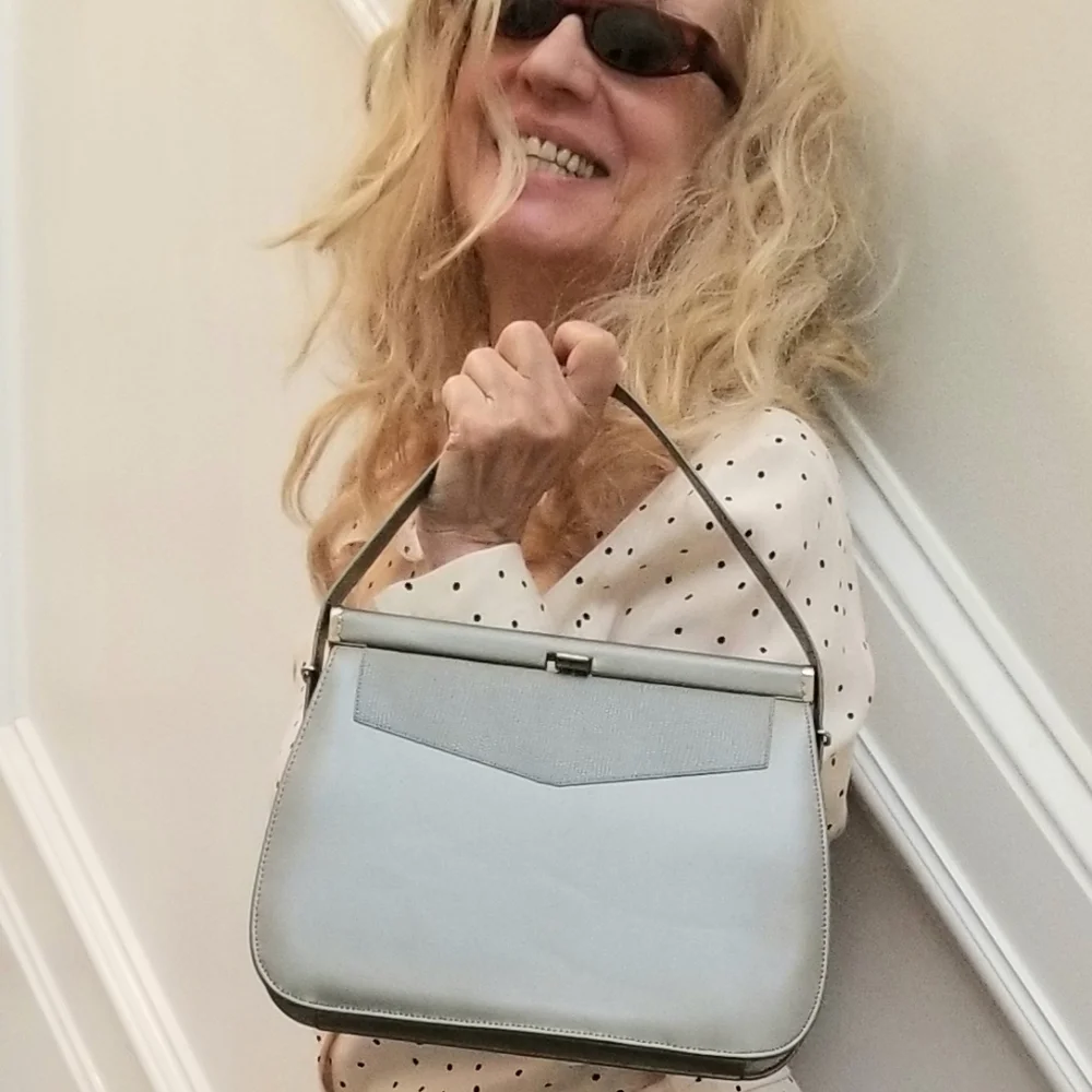 Vintage Silver Gray Purse, $60